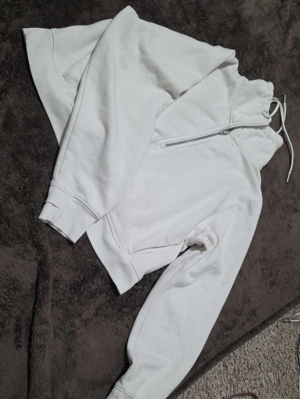 all in motion White Kids Sweatpants with Half-Zip Waist
